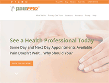Tablet Screenshot of painproclinics.com